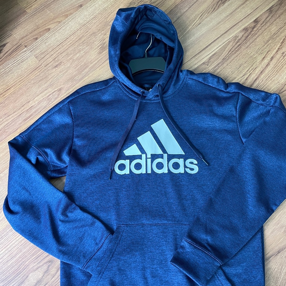 Adidas blue hoodie sweatshirt